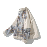 白底秋新款拼接皮衣外套男休闲时尚宽松机车夹克6656P88控128，男装皮衣，电商A029A