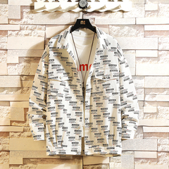 掛拍磚春秋季翻領茄克潮男原創短款休閒夾克外套