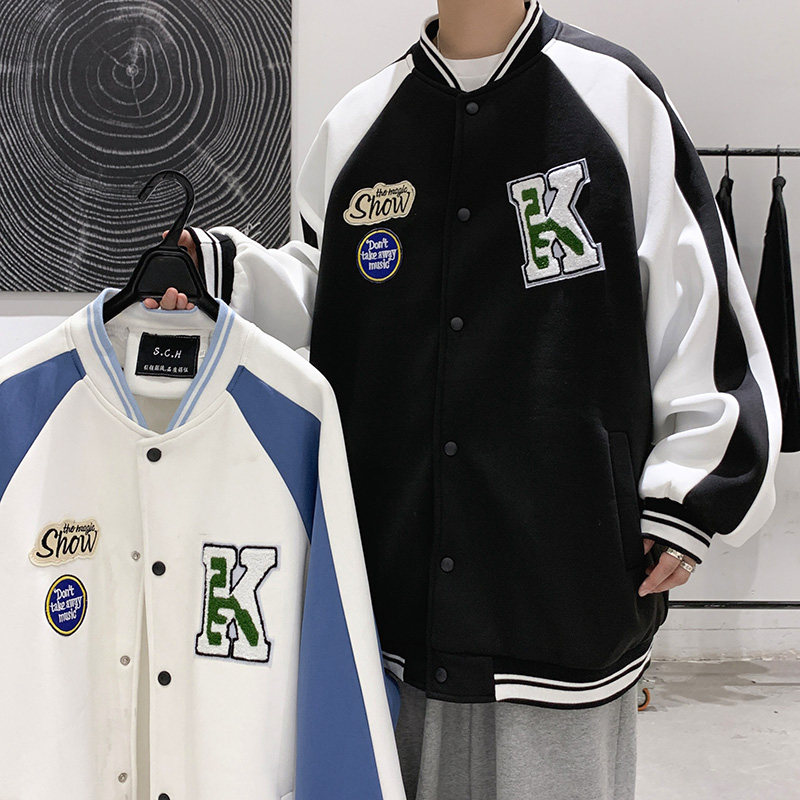 春秋港风宽松百搭棒球服潮男大码休闲夹克外套2259P70控88,男装夹克,电商A029A