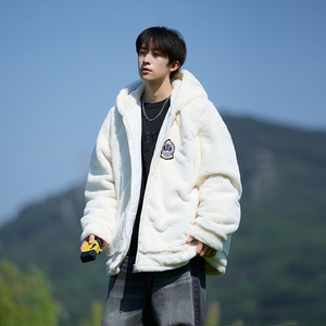 保暖加厚外套棉袄连帽毛绒宽松男大码棉衣 6673 P118控168，男装棉衣，电商A029A