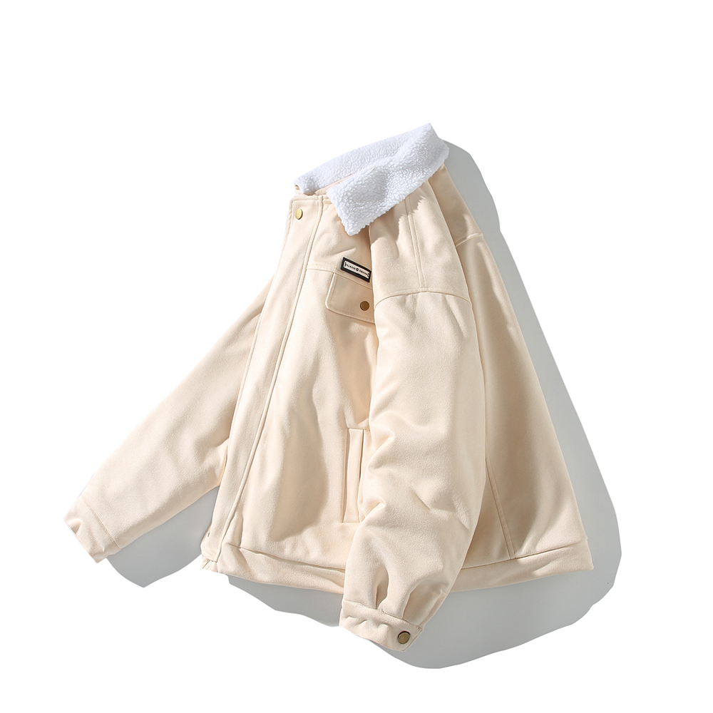 港风休闲棉服冬季款羊羔绒翻领加厚外套工装棉衣2903P88控128，男装棉衣，电商A029A