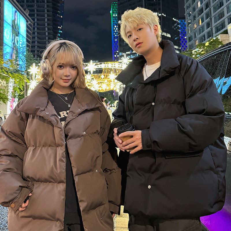 情侣冬新款立领棉衣 潮男女保暖加厚棉服日系外套 2908 P105控148图片