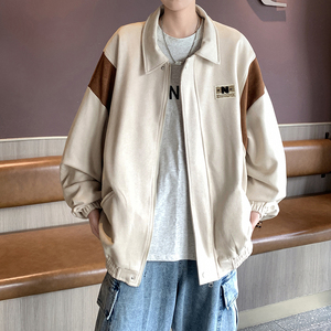 港风 秋季新款大码休闲棒球服夹克 翻领青年外套男 6631 P88控118图片