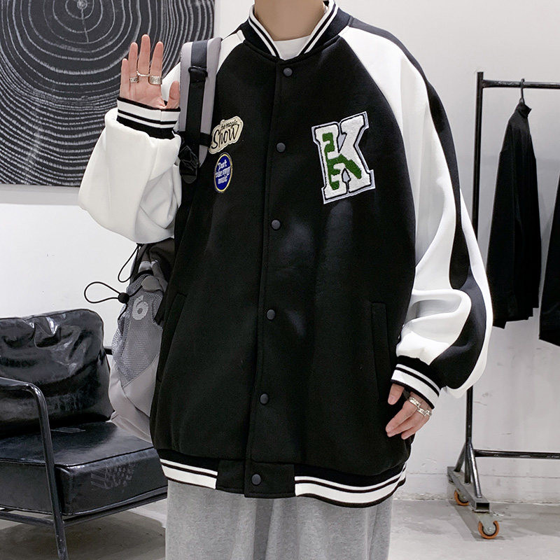 春秋港风宽松百搭棒球服潮男大码休闲夹克外套2259P70控88,男装夹克,电商A029A
