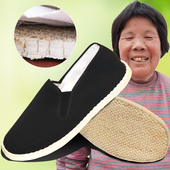 老北京传统纯手工千层底布鞋 男夏 一脚蹬中老年休闲透气棉网布单鞋