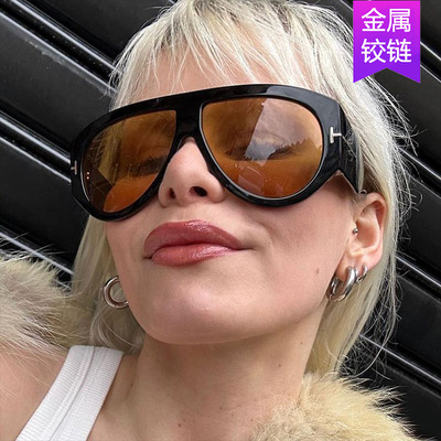 t字欧美大框墨镜女感ins太阳镜跨境sunglass太阳眼镜防紫外线