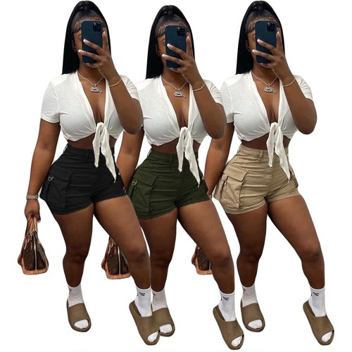 2026 new fashion straight leg high waisted women's shorts