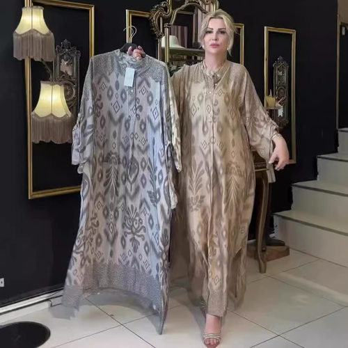 2026 printed long sleeved fashion women's dress 印花连衣裙