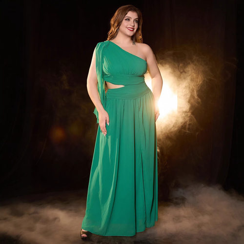 单肩露腰优雅连衣裙 2026 Elegant fashion women's party dress