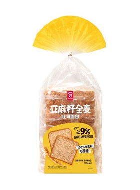 山姆代购 嘉顿亚麻籽全麦吐司面包875g（内含5个独立小包装）