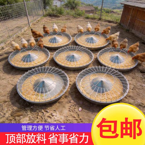 超大号耐热防冻鸡鸭鹅料槽干湿两用新款大鸡清仓圆形食桶塑料食盆