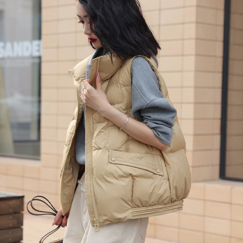 羽绒马甲女高级感羽绒马甲女短款外套马夹背心无袖羽绒服HD