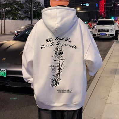 秋冬款卫衣男韩版潮流加绒保暖情侣重磅连帽长袖百搭宽松加厚衣服