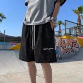 5分沙滩裤 薄款 子潮流情侣运动裤 美式 衩 休闲短裤 裤 男宽松潮牌夏季