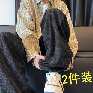 裤 清仓捡漏外贸尾货休闲运动裤 加绒厚阔腿美式 宽松秋冬季 子 男女款