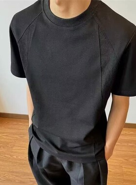 清仓捡漏外贸尾货短袖男夏季韩版潮流简约薄款黑色半袖大码体恤衫
