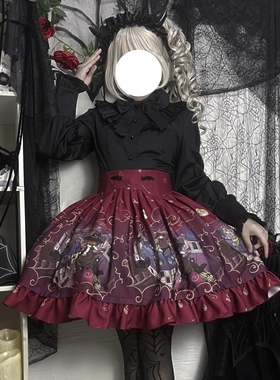 【现货】魔女之夜SK半裙魔法茶会Lolita原创日常印花万圣节系列