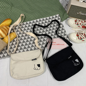 韩国ins童趣可爱少女帆布包斜挎包女 日系学院风邮差包学生单肩包