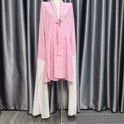 【花旦练功服】服戏曲黄梅戏标准长水袖对批对披素色练功衣
