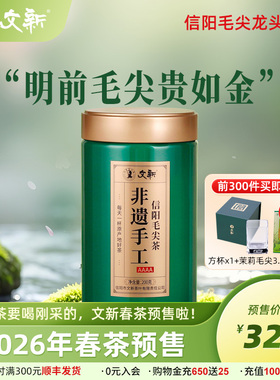春茶预售文新信阳毛尖茶叶绿茶2026新茶明前特级4A非遗手工200g