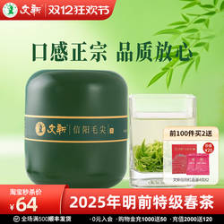 春茶上市文新信阳毛尖绿茶2025新茶茶叶明前特级嫩芽叶罐装50g