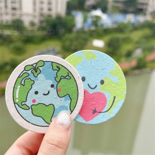 地球卡片种子纸 单独包装发芽纸 创意贺卡卡片种子纸定制文创周边