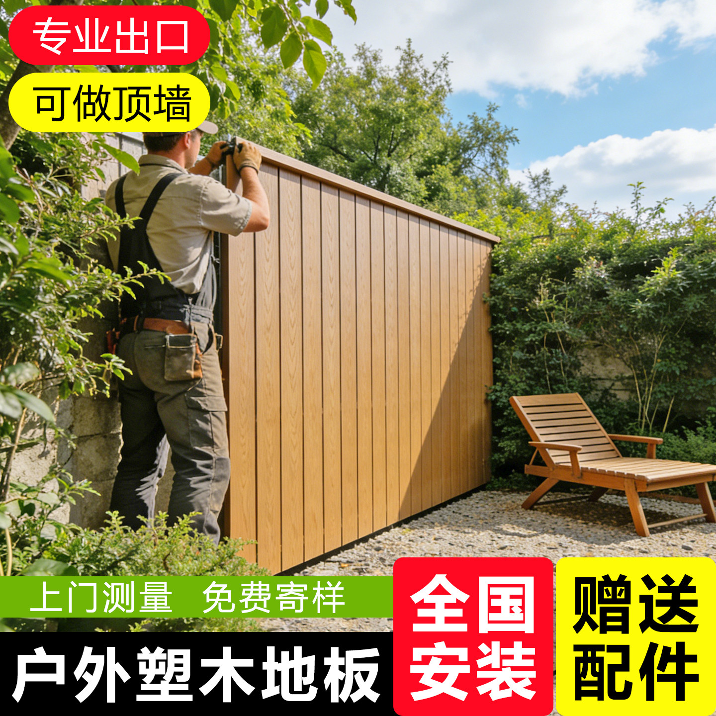 阳台花园塑木地板实心无缝共挤户外防腐别墅庭院露台木塑地台板材