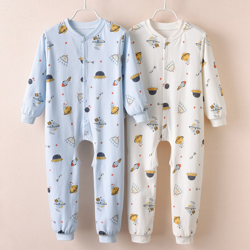 宝宝睡衣纯棉哈衣爬服开档连体衣