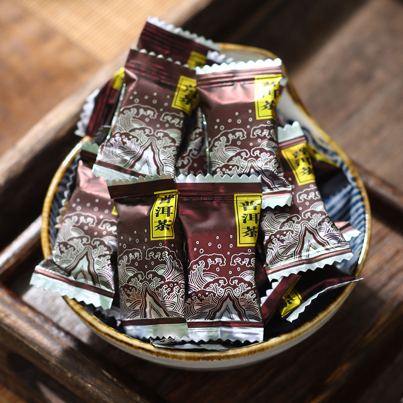 海潮茶果云南普洱茶熟茶迷你小沱茶原味陈香熟普洱小坨茶500g袋装
