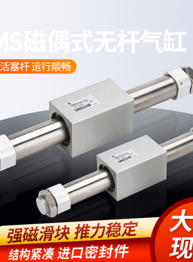 RMS无杆气缸RMS10/16/20/25/32/40X100X200X300-400-500