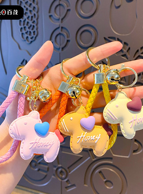 2026新年甜心小马钥匙扣可爱树脂爱心马钥匙链挂件马年吉祥物礼品