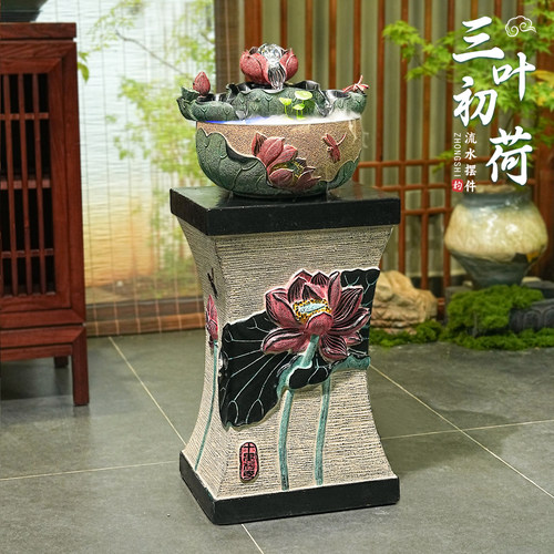 时来运转水晶球流水创意鱼缸摆件