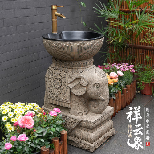 户外庭院落地洗手盆人造石洗手台