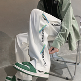 冰丝款春款薄款设计感卫裤针织抽绳休闲裤高街运动裤P45控58，男装休闲裤，电商D205