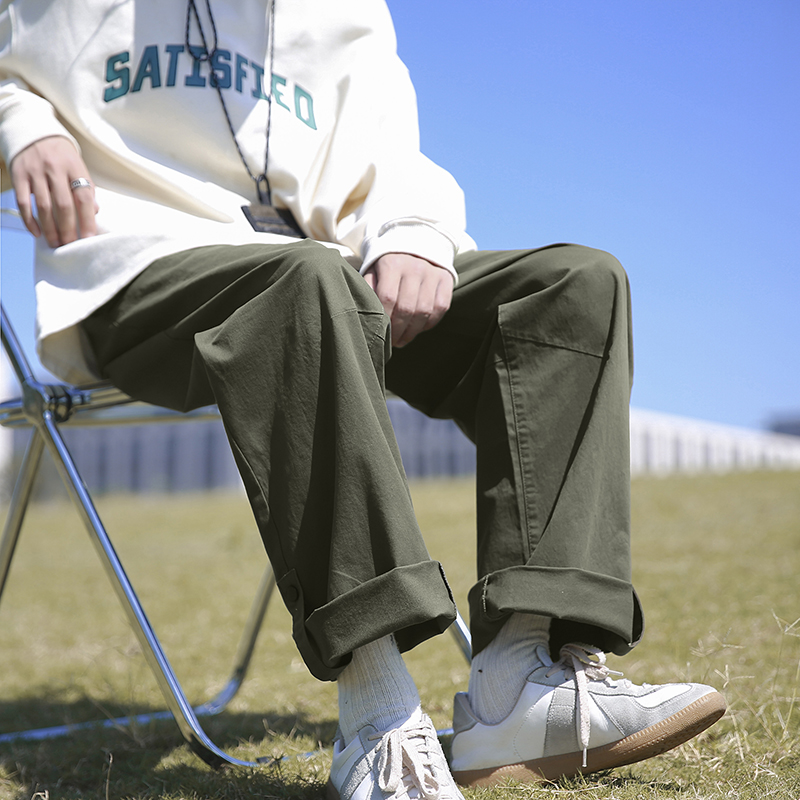 cityboy垂感秋季纯色宽松阔腿裤直筒裤日系休闲裤K1897P50控68，男装休闲裤，电商D205