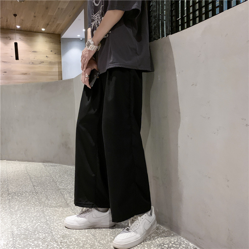 有数据夏季冰丝潮流百搭男裤薄款宽松直筒阔腿垂感西裤P30控48,男装西裤,电商D205