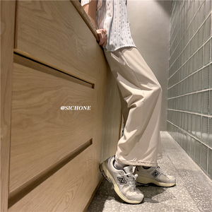 有数据 夏季冰丝潮流百搭男裤薄款宽松直筒阔腿垂感西裤 P30 控48图片