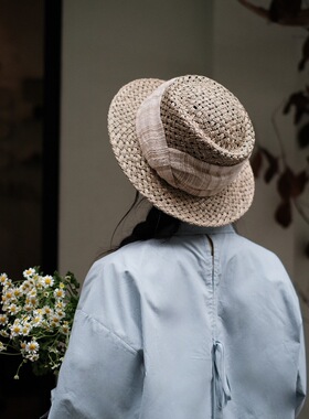 草帽出游日系女春夏平檐