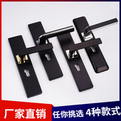 室内门锁黑色实木门锁卧室美式 房间磁吸家用静音具通用型静音设计