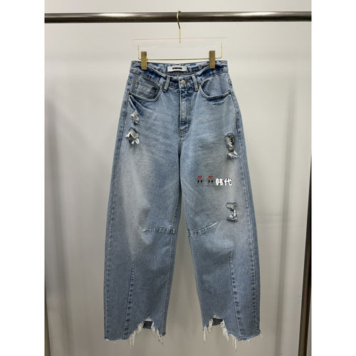 韩国直邮TOPDRESSING空空韩代26夏季新款时尚纯色ins风牛仔休闲裤
