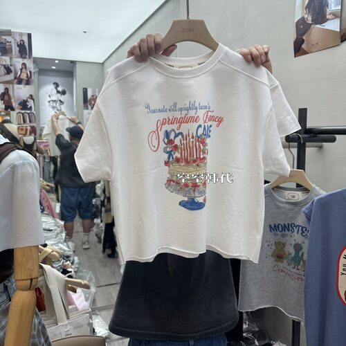 韩国直邮STATEMENT空空韩代26新款减龄夏季时尚慵懒风ins短袖T恤