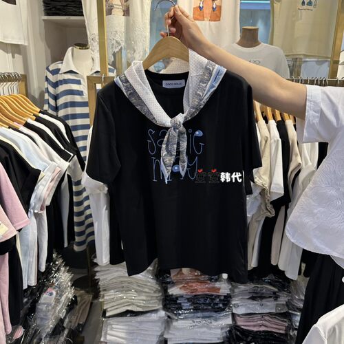 韩国直邮COCO HOLIC空空韩代26夏季新款时尚百搭印花设计感T恤