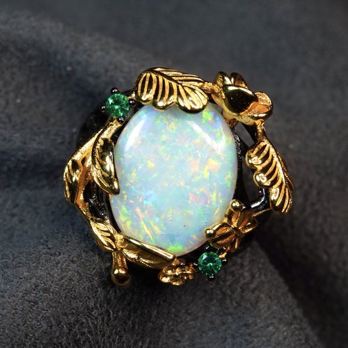 澳大利亚水晶欧泊戒指