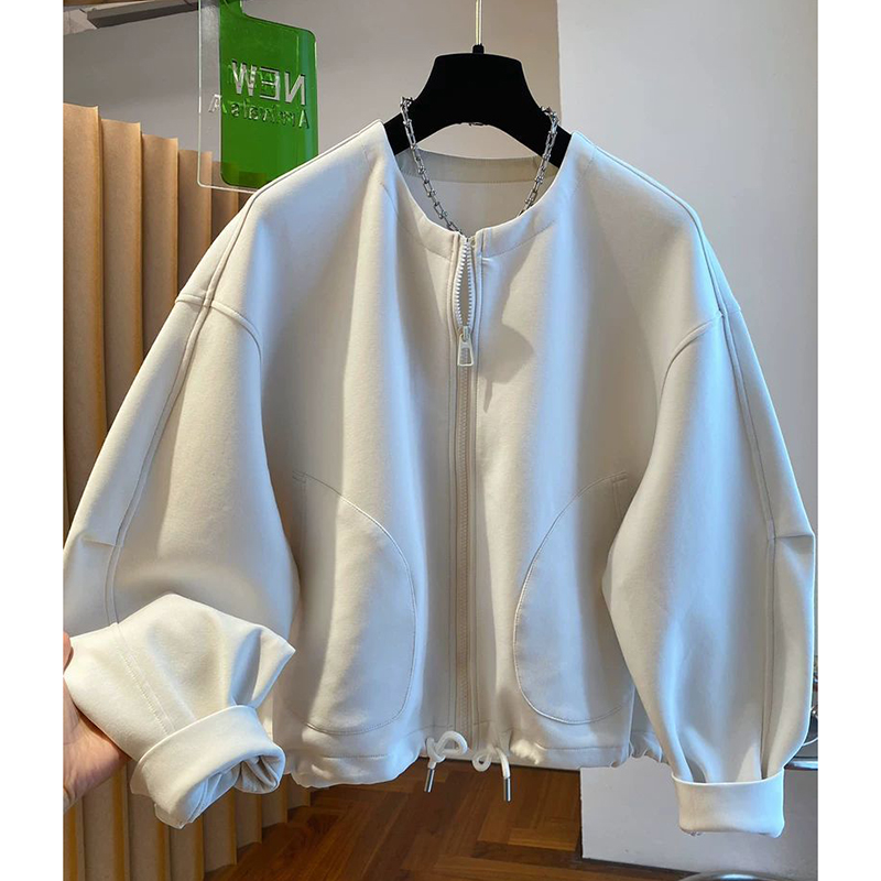 胖mm特大码300斤韩版胖妹妹休闲外套女春秋时尚宽松拉链开衫上衣