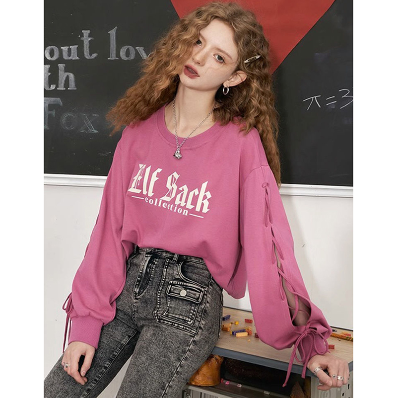 胖mm特大码300斤美式街头镂空卫衣女春秋款多巴胺设计感长袖上衣