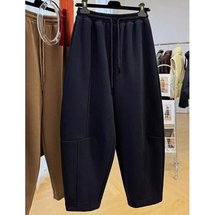 女秋冬松紧腰加绒哈伦裤 胖mm特大码 300斤加厚一体绒休闲裤 女装