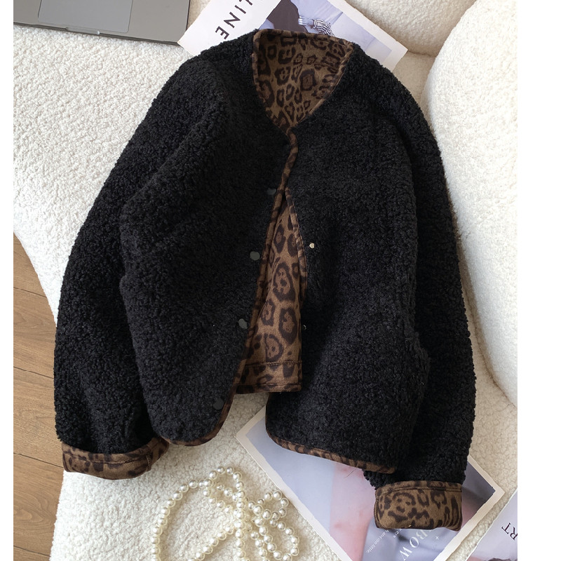 胖mm特大码2-300斤仿羊羔毛绒豹纹短款外套女秋冬小个子厚款夹克,女装/女士精品,常规大码外套,淘宝优惠券,粉丝福利购,淘宝优惠卷