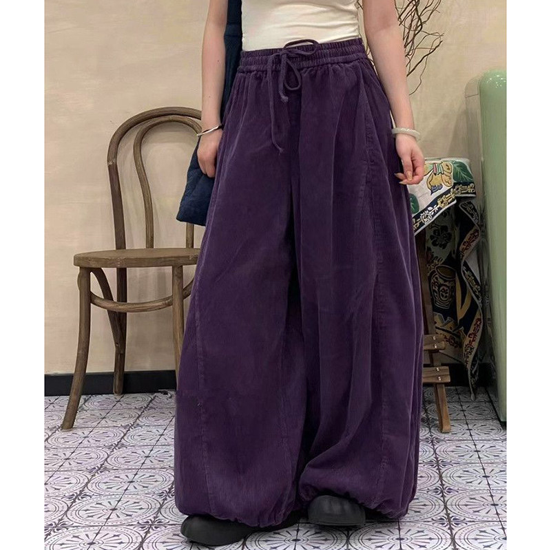 胖mm特大码300斤日系复古灯芯绒阔腿裤女秋冬松紧高腰保暖休闲裤,女装/女士精品,大码裤装,淘宝优惠券,粉丝福利购,淘宝优惠卷