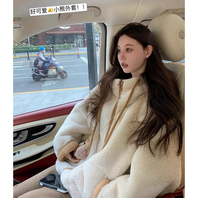 胖mm特大码2-300斤羊羔毛绒外套女秋冬宽松加厚连帽皮毛一体上衣,女装/女士精品,常规大码外套,淘宝优惠券,粉丝福利购,淘宝优惠卷