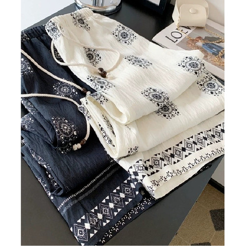 胖mm特大码300斤高腰阔腿裤女夏季薄款宽松复古休闲直筒裤长裤子 - 封面